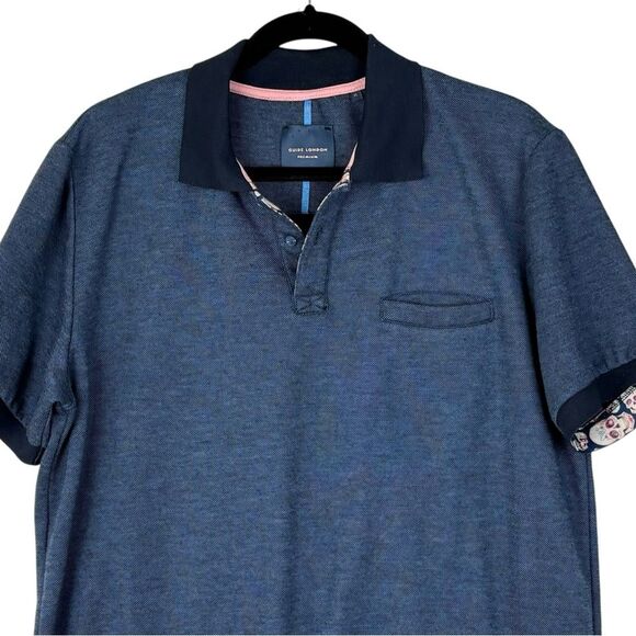 Guide London Smart Polo Blue Shirt Sz XL Hidden Skull Print - Picture 4 of 15